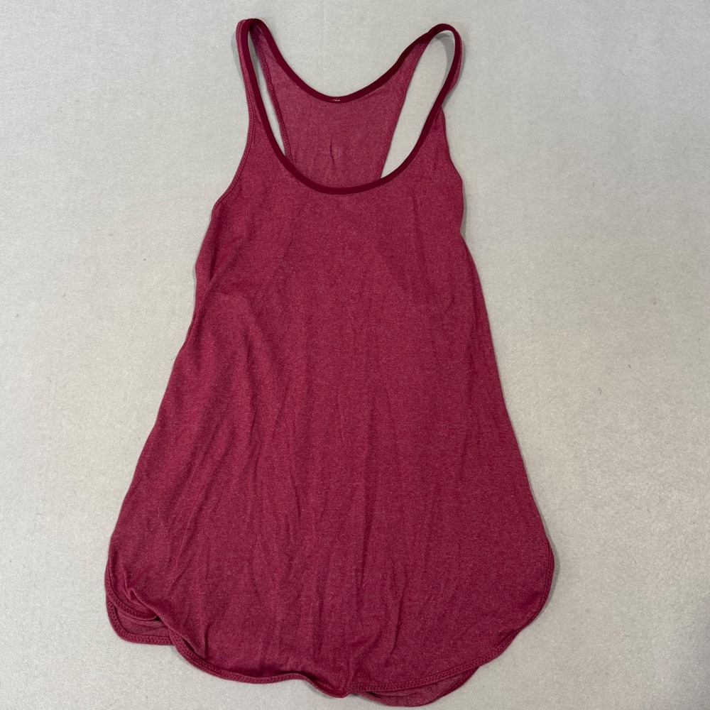 Lululemon Tank Top Womens Medium Burgundy Racerback Heathered Activewear